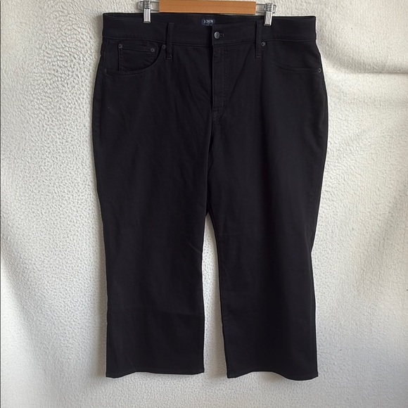 J Crew Wide Leg‎ Cropped Jeans Women’s Size 35 20 Black - Picture 1 of 6